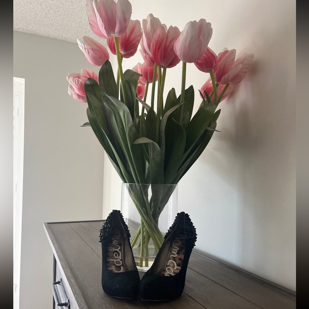 Sam Edelman Black Suede Embellished High Heels